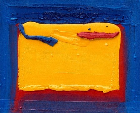 Regard souligné rouge et bleu, 50 x 60 cm, mai 2005